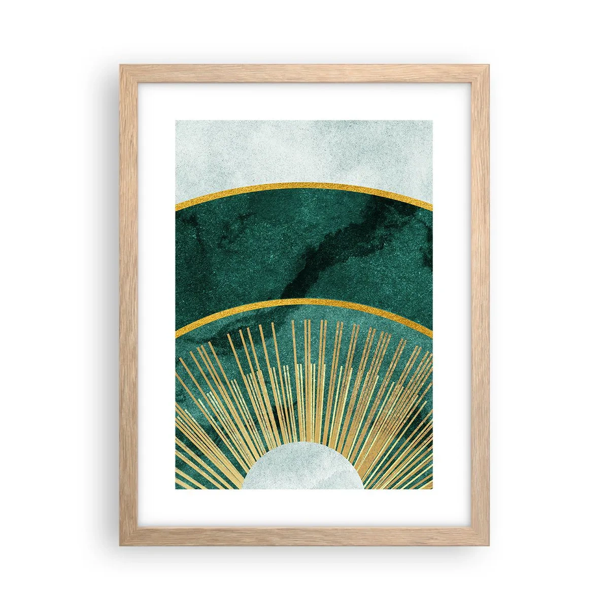 Plakat i ramme af lyst egetræ - Et anderledes solsystem - 30x40 cm