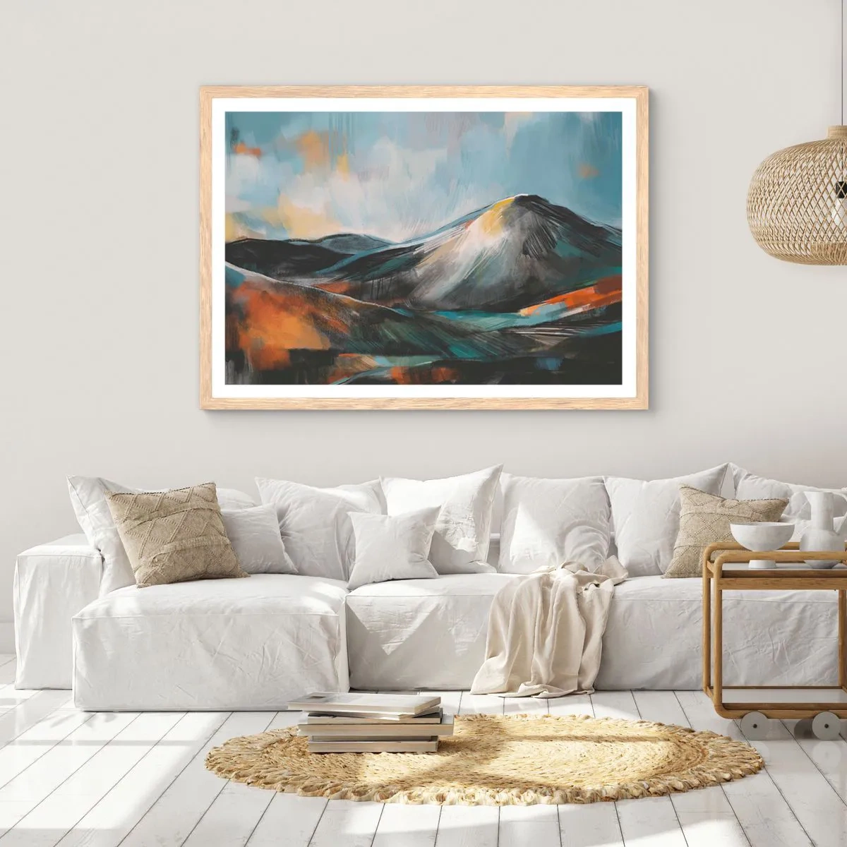 Plakat i ramme af lyst egetræ - Rå og smuk - 40x30 cm