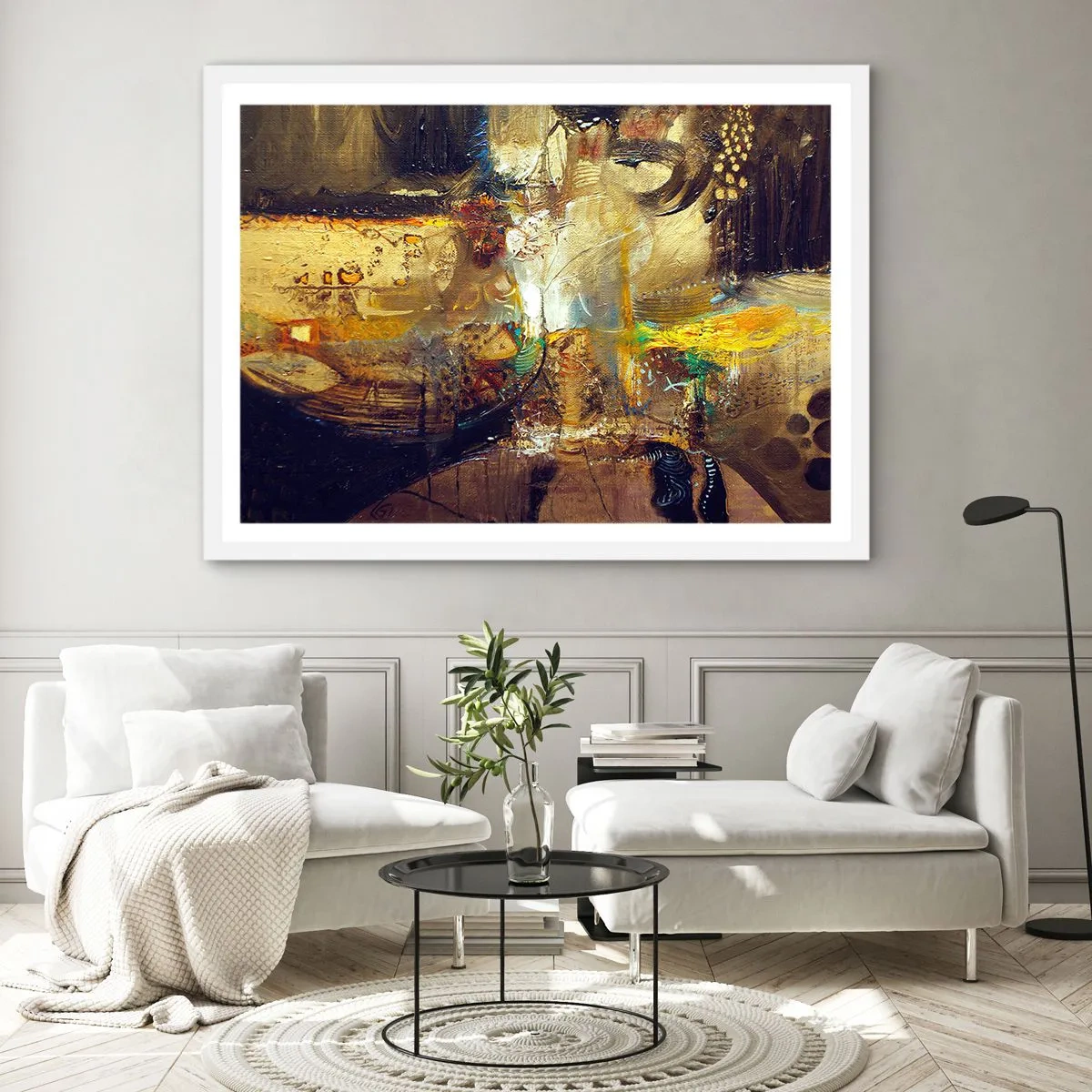 Plakat i hvid ramme - Kold, varm, meget varm - 100x70 cm