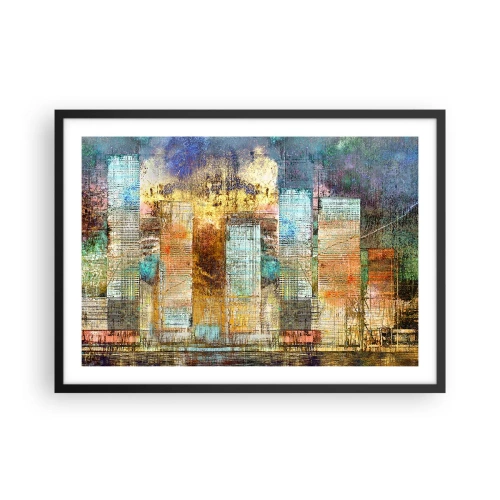 Plakat i sort ramme - Solrig metropol - 70x50 cm
