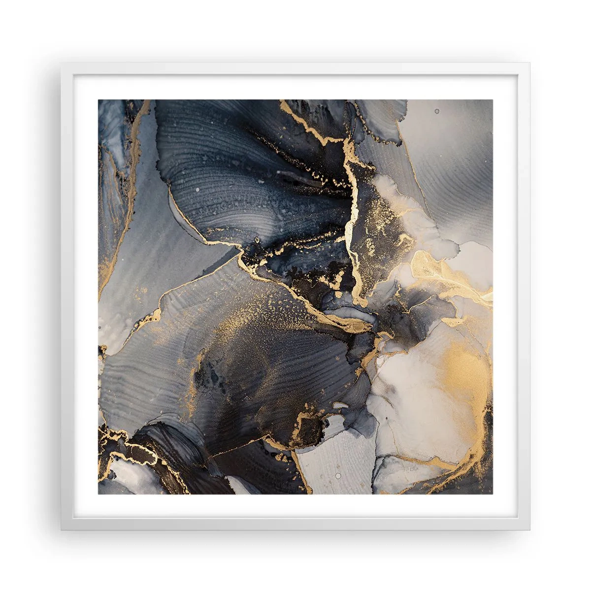 Plakat i hvid ramme - Livet af sten - 60x60 cm