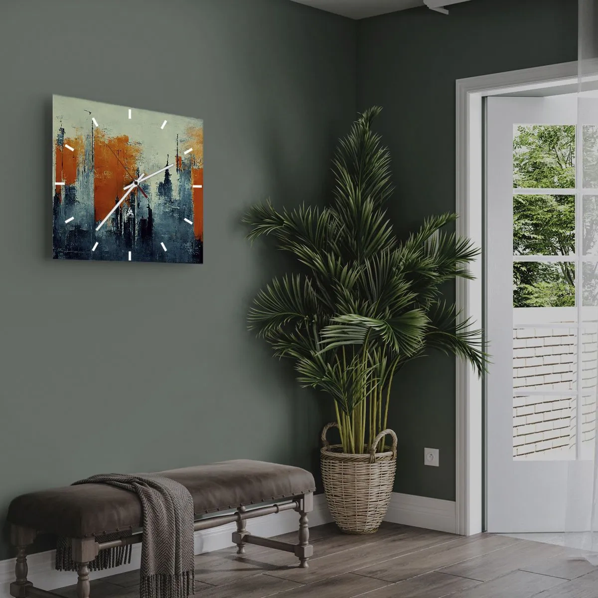 Vægur, Uret - Moderne landskab - 40x40 cm