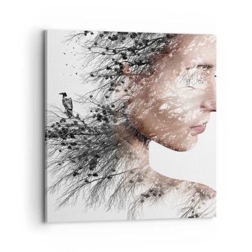 Lærredstryk - Billede på lærred - Skovens ånd - 70x70 cm