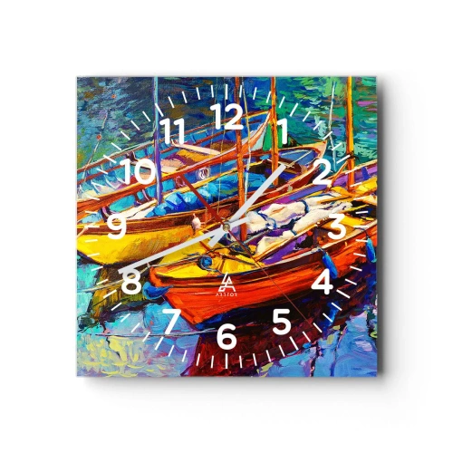 Vægur, Uret - På vand, der er tykt af farve - 40x40 cm