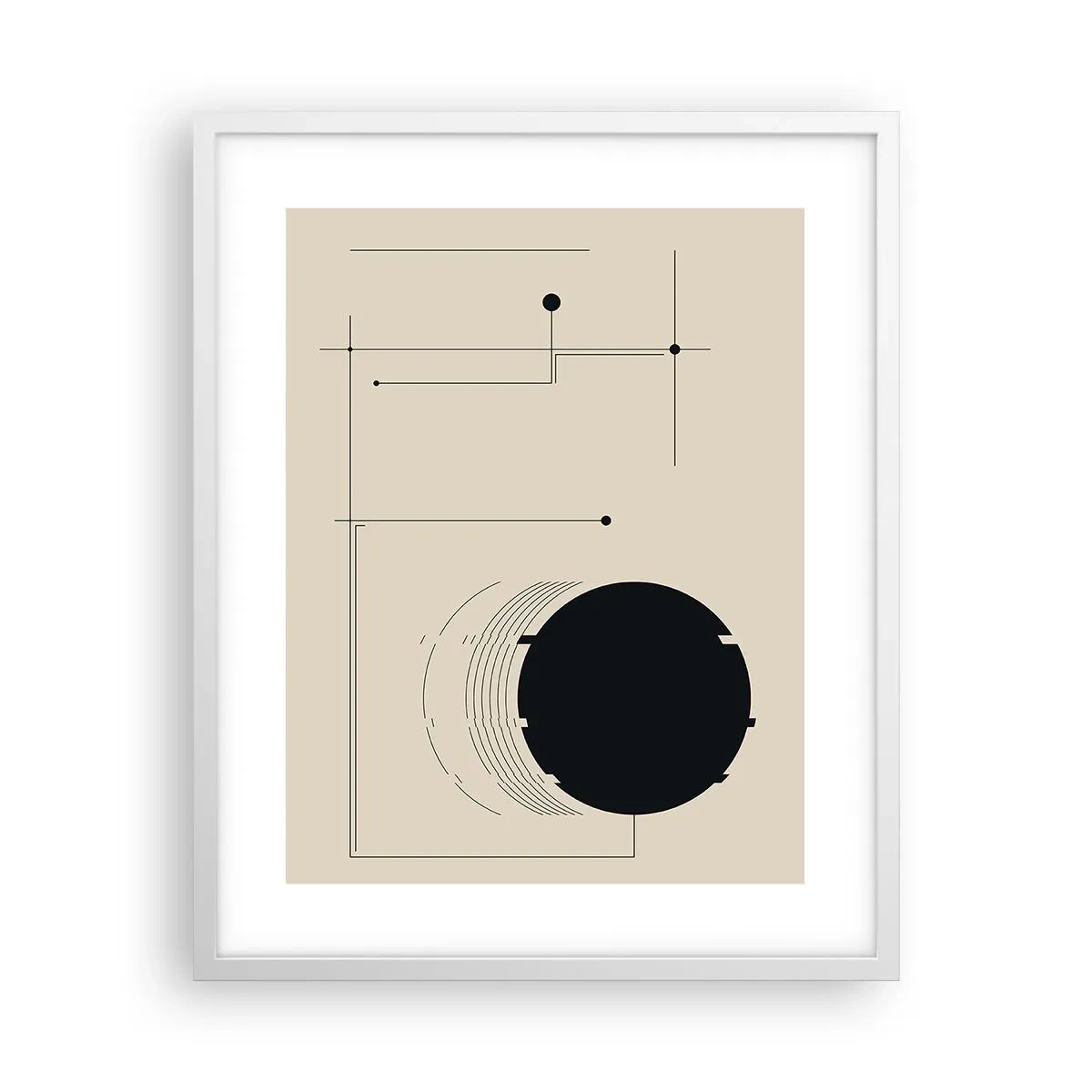 Plakat i hvid ramme - Fjedrende og dynamisk komposition - 40x50 cm