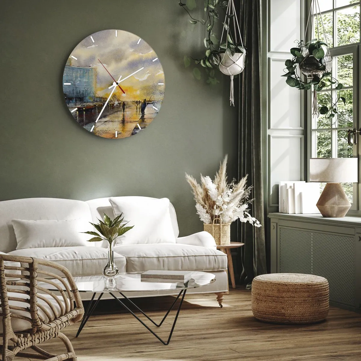 Vægur, Uret - Livet på kysten - 40x40 cm