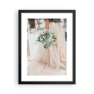 Plakat i sort ramme - Og de levede lykkeligt til deres dages ende - 30x40 cm