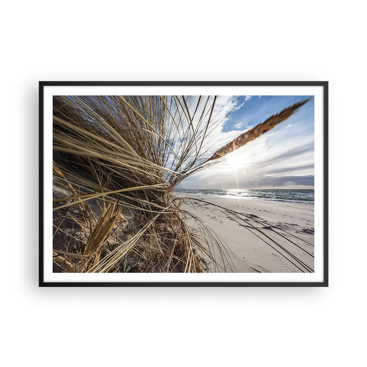 Plakat i sort ramme - Et møde mellem elementerne - 100x70 cm