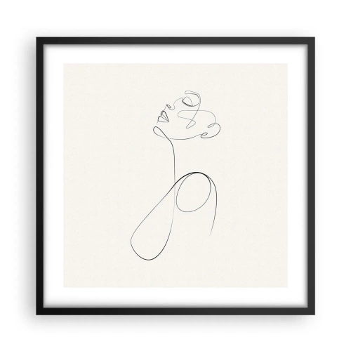 Plakat i sort ramme - Sløjfet i drømme - 50x50 cm