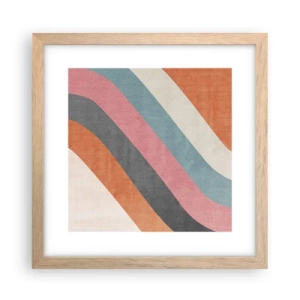 Plakat i ramme af lyst egetræ - Diagonal komposition - bevægelse - 30x30 cm