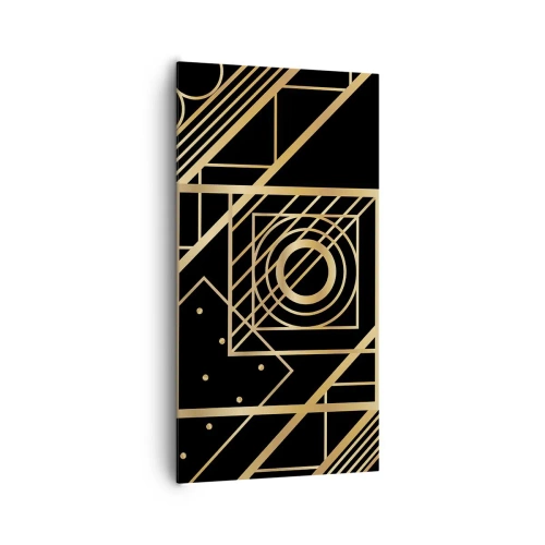 Lærredstryk - Billede på lærred - Gylden geometri - 65x120 cm
