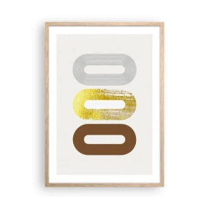 Plakat i ramme af lyst egetræ - Åhhh! - 50x70 cm