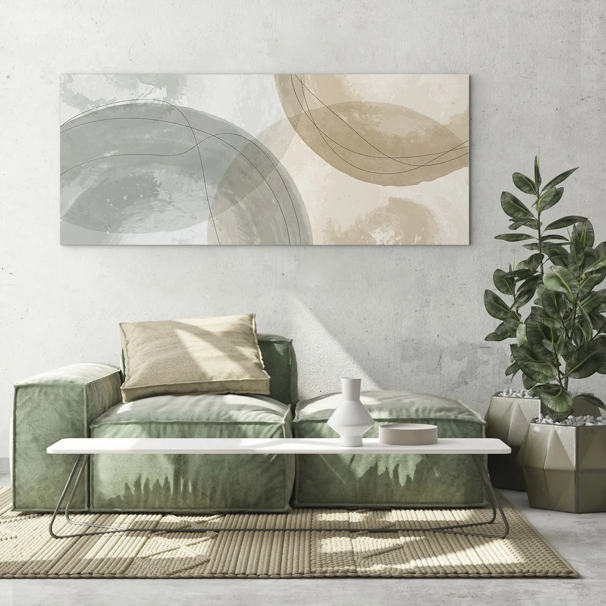 Billede på glas - Gennemtrængning af verdener - 160x50 cm