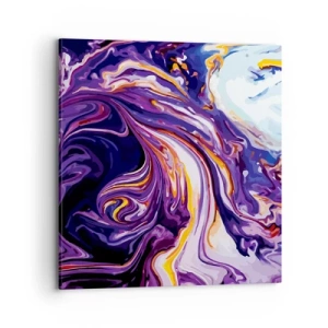 Lærredstryk - Billede på lærred - Rummets bøjning i lilla - 70x70 cm