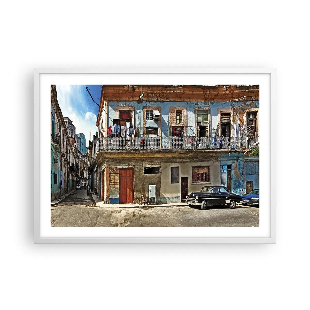 Plakat i hvid ramme - Havana stemning - 70x50 cm