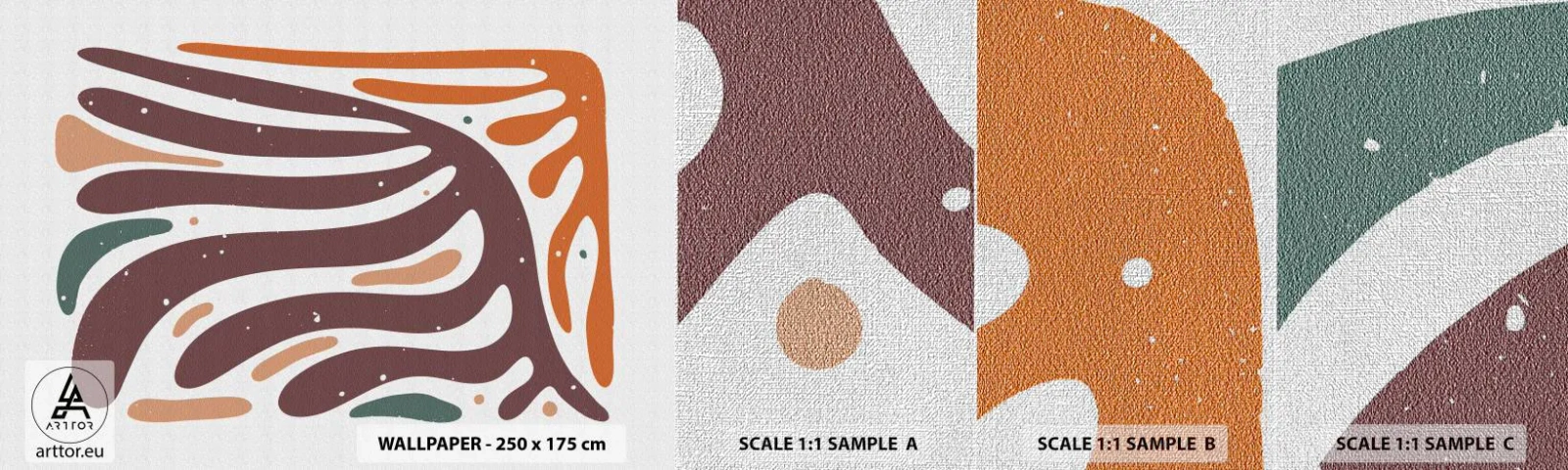 Prøve Fototapet Premium Canvas - Strålende organisk komposition - Boho, Minimalisme, Stykke - 100x30 cm