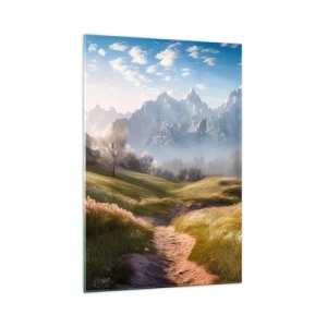 Billede på glas - Idyllisk dal - 70x100 cm