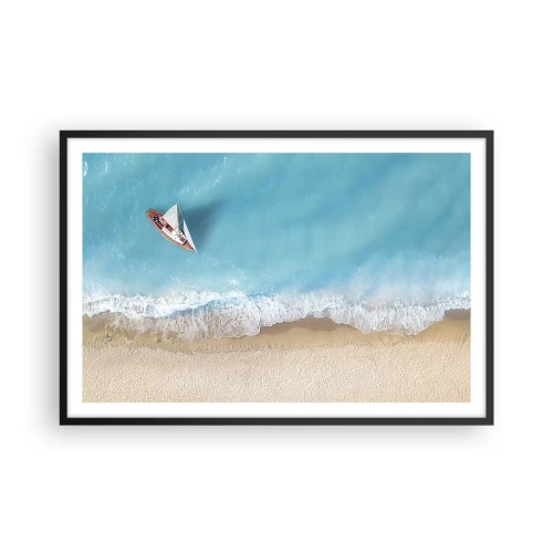 Plakat i sort ramme - På grænsen mellem blå og guld - 91x61 cm