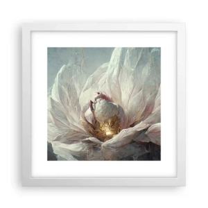 Plakat i hvid ramme - Blomstrer en gang om hundrede år - 30x30 cm