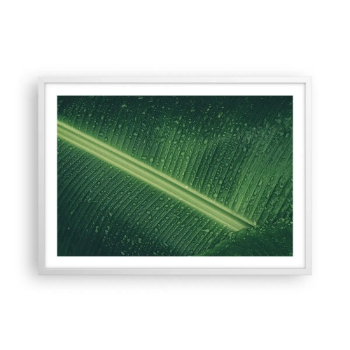 Plakat i hvid ramme - Grøn struktur - 70x50 cm