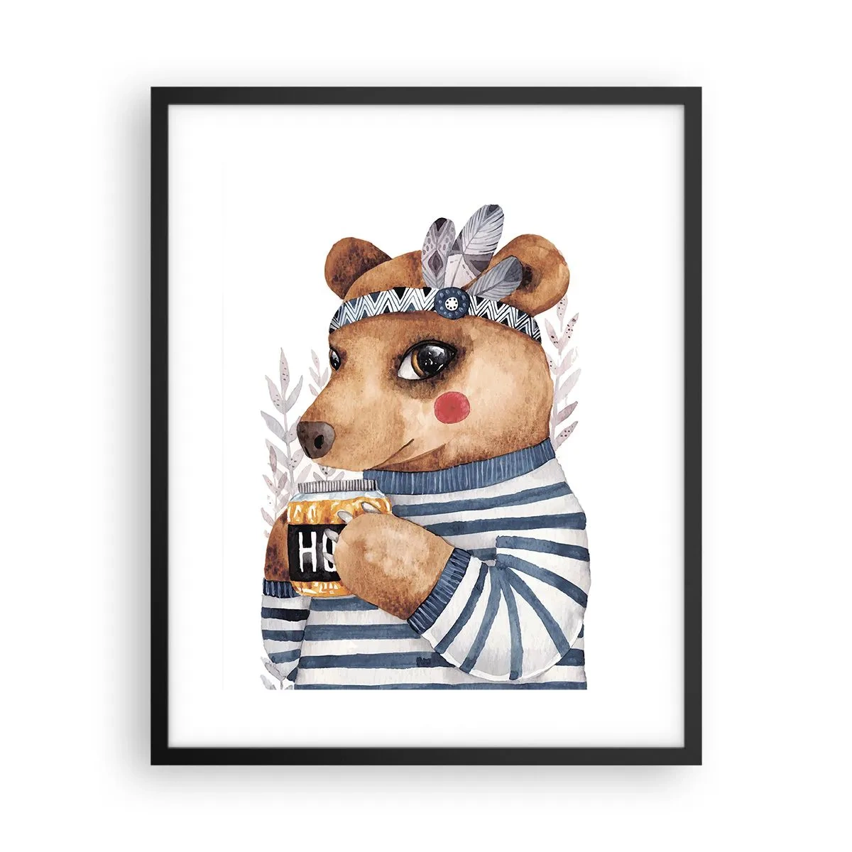 Plakat i sort ramme - Søde bjørn - 40x50 cm