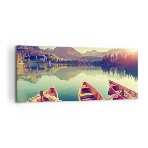 Lærredstryk - Billede på lærred - Lev efter dens love - 100x40 cm