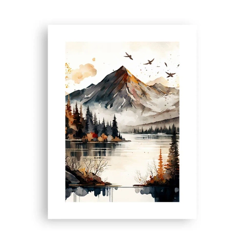 Plakat - Gyldent efterår i bjergene - 30x40 cm