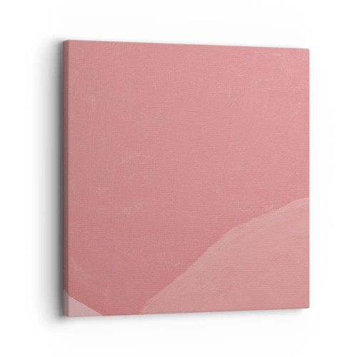 Lærredstryk - Billede på lærred - Organisk komposition i pink - 30x30 cm