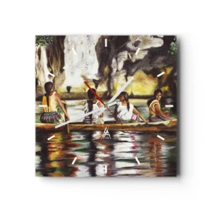 Vægur, Uret - I et polynesisk paradis - 40x40 cm