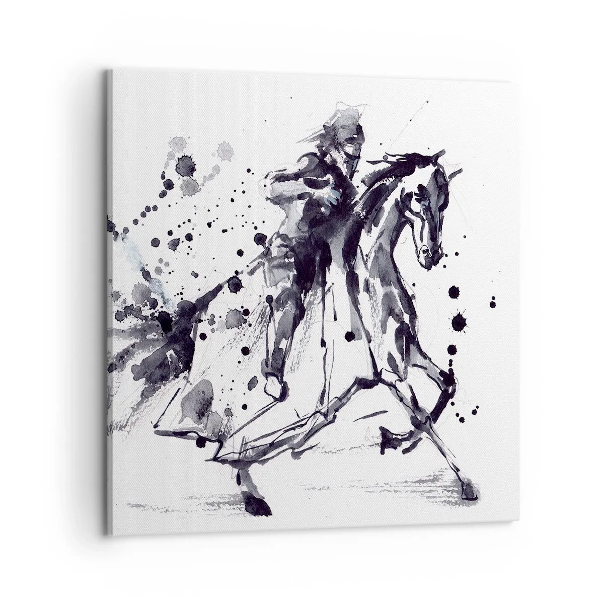 Lærredstryk - Billede på lærred - Sort ridder - 60x60 cm