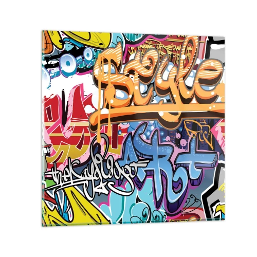 Billede på glas - Vægmalerier, vægmalerier, vægmalerier.... - 60x60 cm