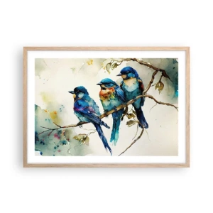 Plakat i ramme af lyst egetræ - Er han fornærmet? - 70x50 cm