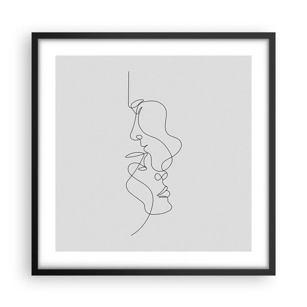 Plakat i sort ramme - Gløderne af glubende begær - 50x50 cm