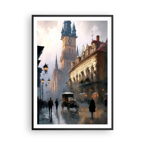 Plakat i sort ramme - Magien i en aften i Prag - 70x100 cm