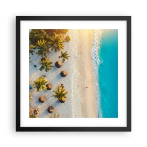 Plakat i sort ramme - Velkommen til paradis - 40x40 cm