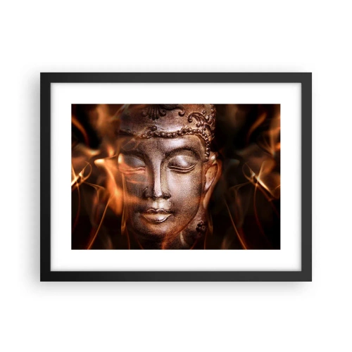 Plakat i sort ramme - Den eksisterer kun her og nu - 40x30 cm