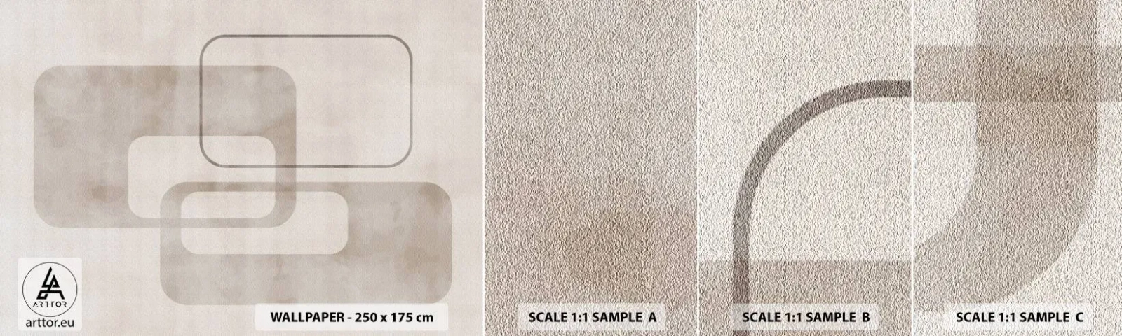 Fototapet Prøve Standard Eco - Geometrisk fuga - Former, Minimalisme, Lyse - 100x30 cm