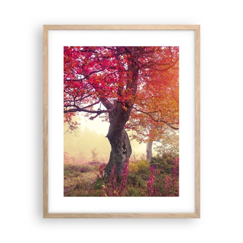 Plakat i ramme af lyst egetræ - Et væld af blomstring - 40x50 cm