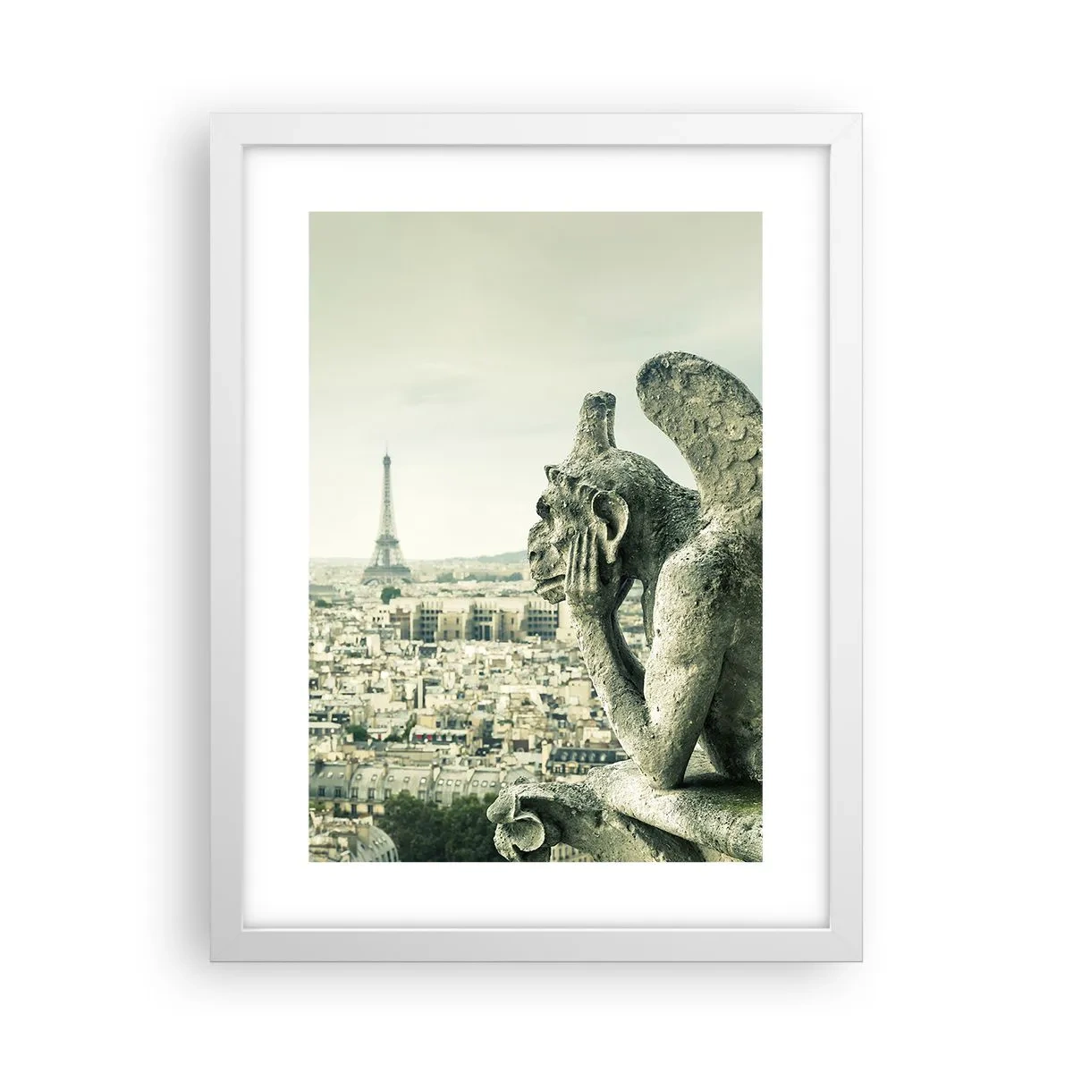 Plakat i hvid ramme - Parisisk chat - 30x40 cm