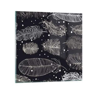 Billede på glas - Fjerede blonder - 40x40 cm