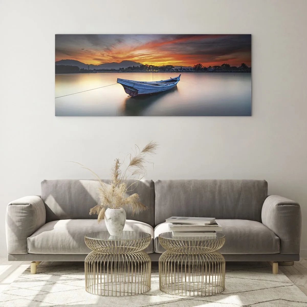 Billede på glas - En god nat er på vej - 120x50 cm