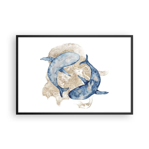 Plakat i sort ramme - Venskab eller kærlighed? - 91x61 cm