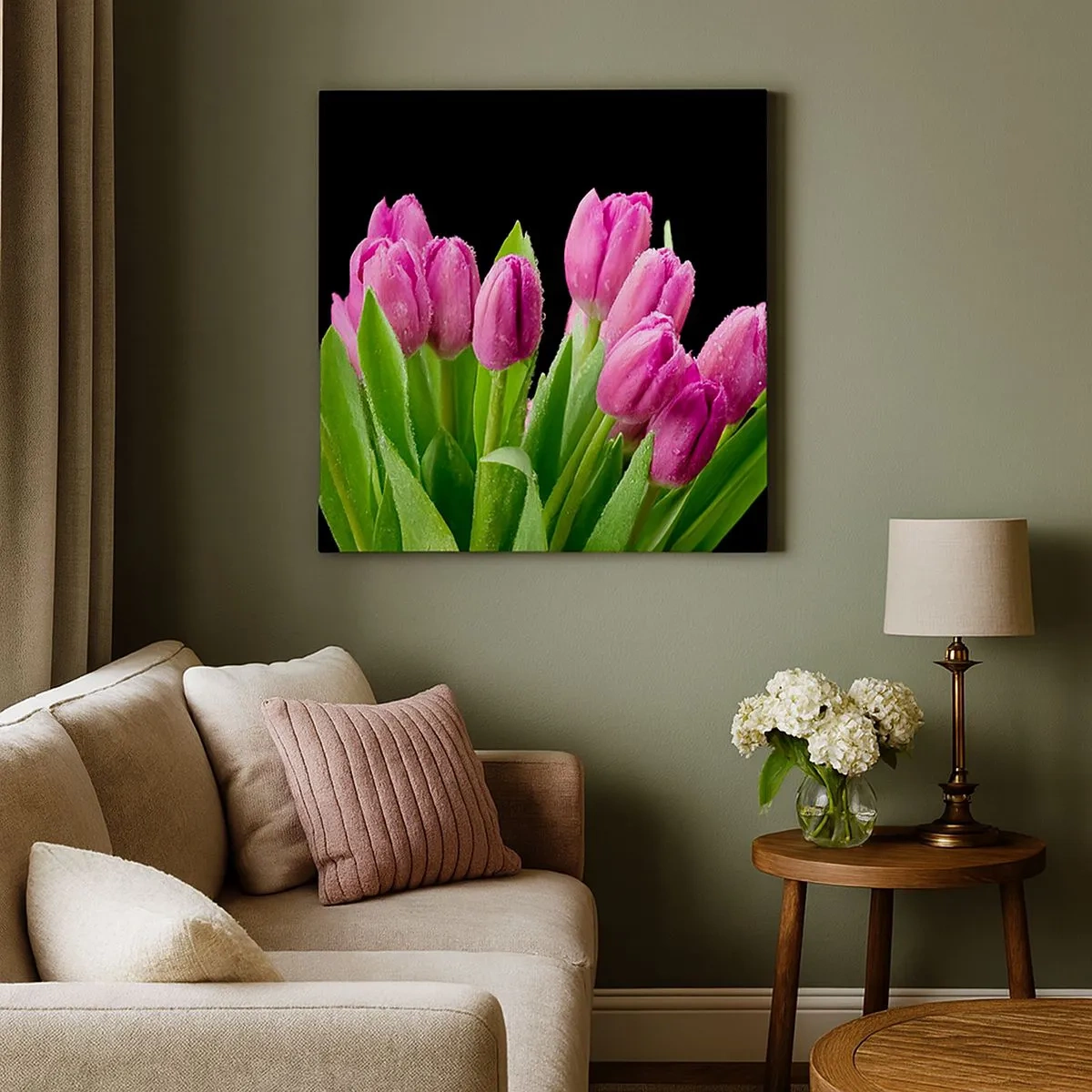 Lærredstryk - Billede på lærred - Forårets lilla glæde - 30x30 cm