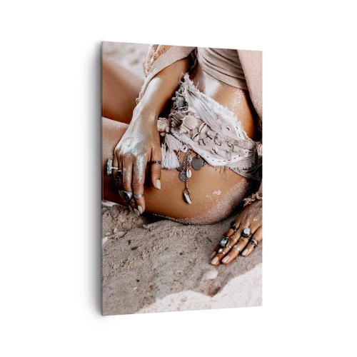 Lærredstryk - Billede på lærred - Kastet ud af bølgerne? - 80x120 cm