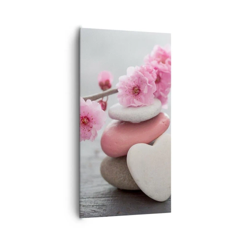 Lærredstryk - Billede på lærred - Kirsebærblomstens lyksalighed - 65x120 cm