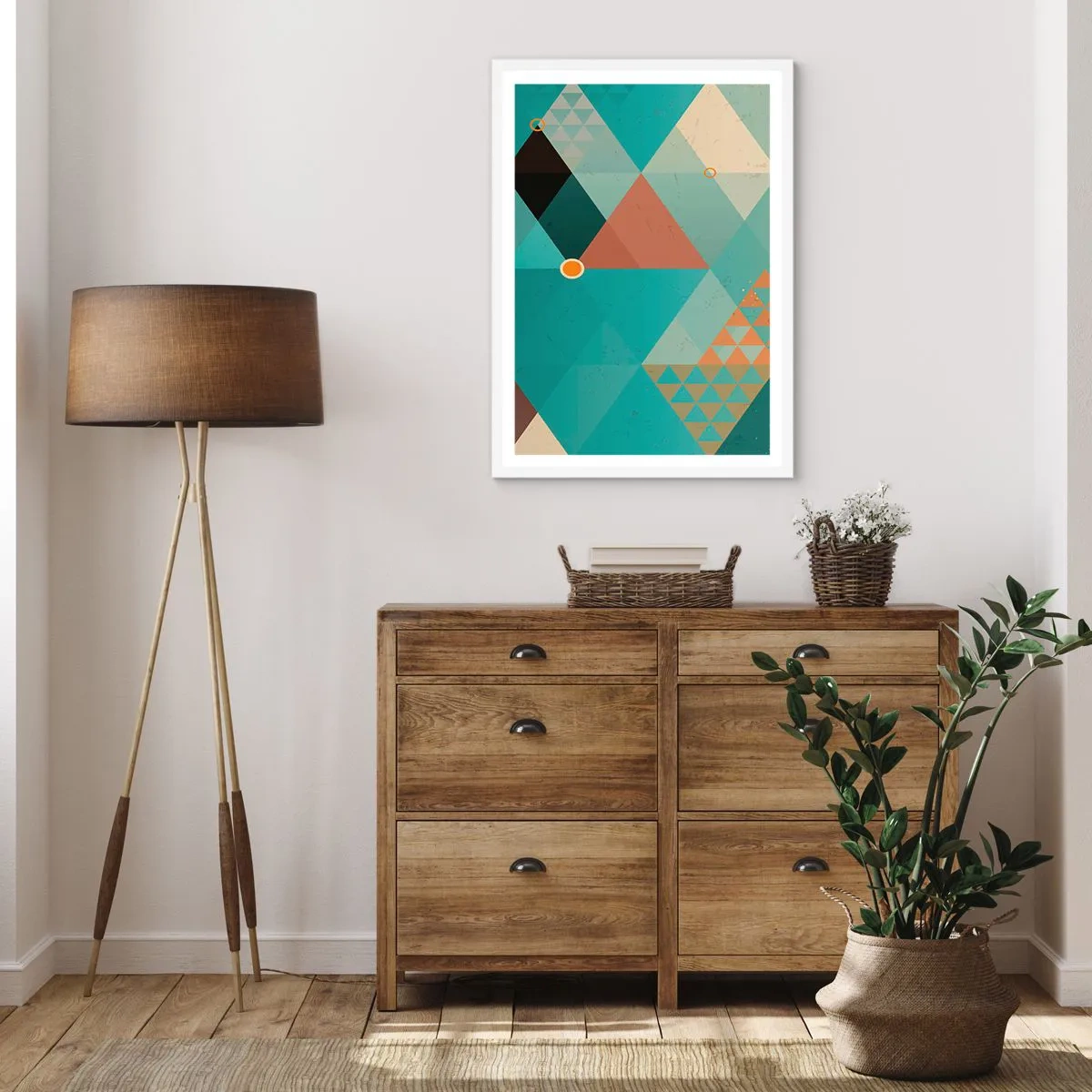 Plakat i hvid ramme - Enhed af mangfoldighed, mangfoldighed af enhed - 70x100 cm