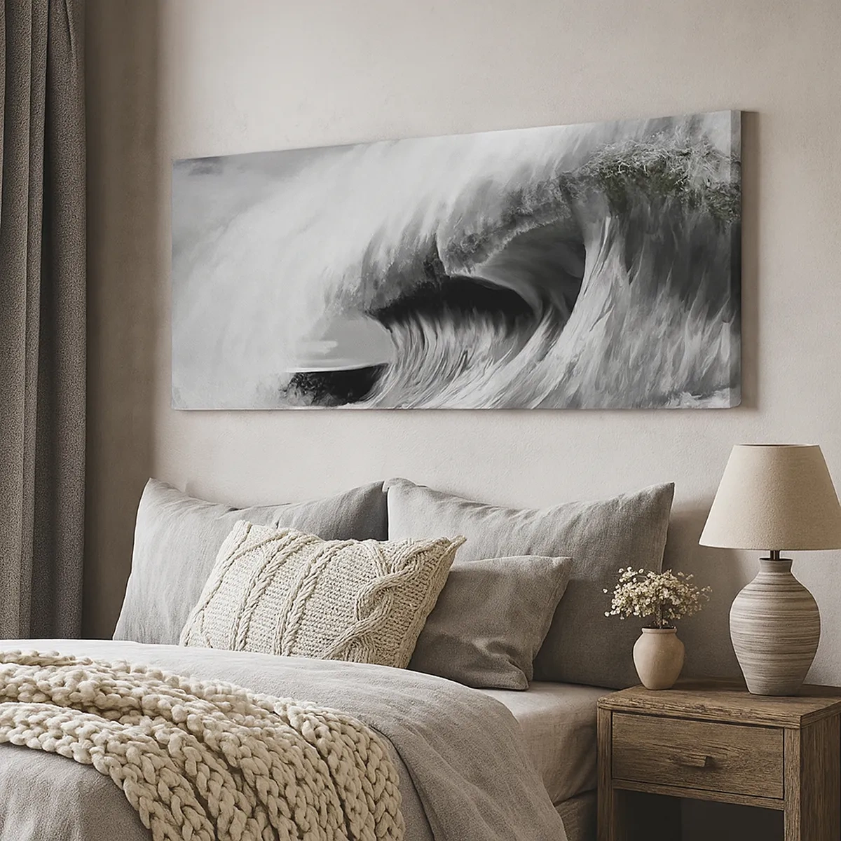Lærredstryk - Billede på lærred - Havets vrede - 30x30 cm