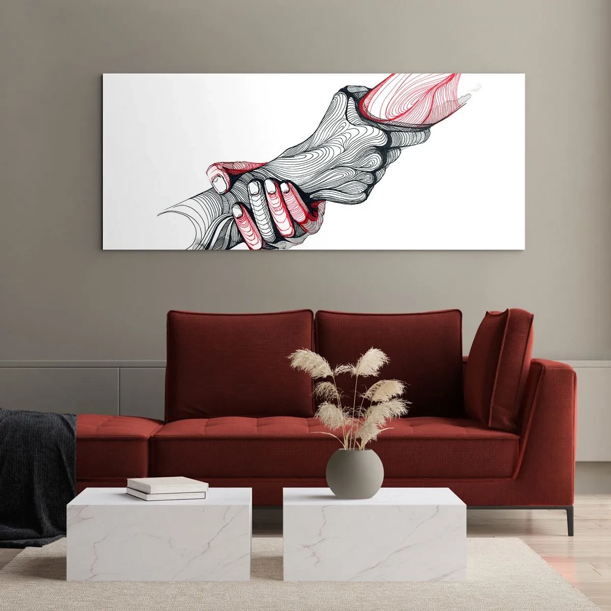 Billede på glas - Du er i gode hænder - 160x50 cm