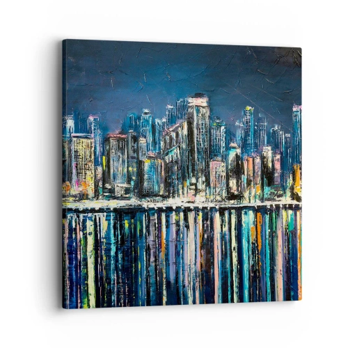 Lærredstryk - Billede på lærred - Kaskade af lys - 40x40 cm