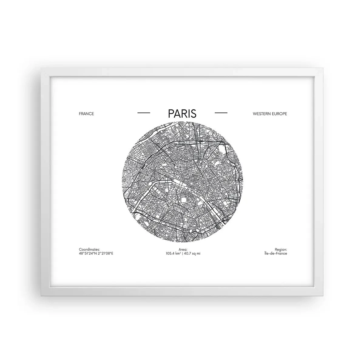 Plakat i hvid ramme - Paris' anatomi - 50x40 cm